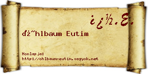 Öhlbaum Eutim névjegykártya